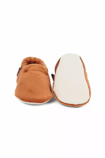 Caramel Velvet Baby Booties