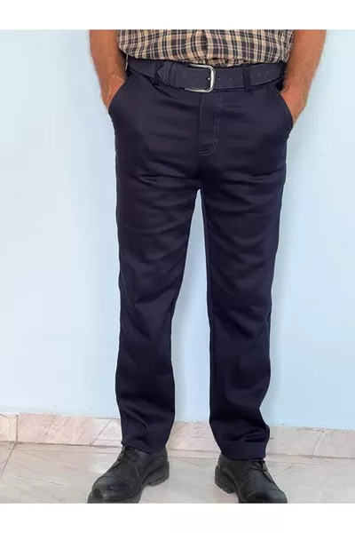 Herren Leinen Regular Fit Schlichte Hose