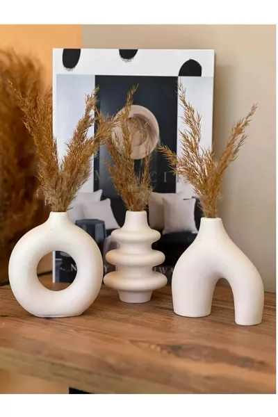 Set de 3 vases décoratifs minimalistes, bibelots, miniatures