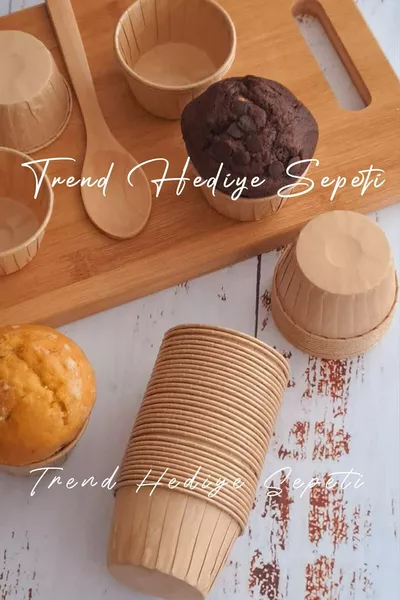 'li Kraft Kek Kalıbı Sütlü Kahve Içi Yağlı Kağıt Muffin Kalıbı Cupcake Kapsülü , Airfryer Uyumlu