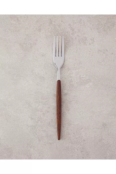 Комплект прибори за 6 души от масивна неръждаема стомана, включващ вилици, лъжици и ножове, сребрист