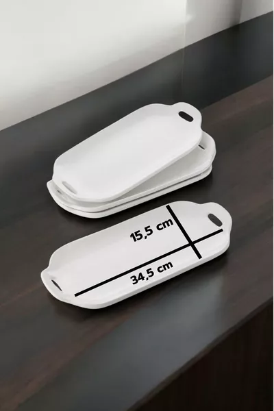 6-Piece Chicken World Model Oval Handle Plate - Boat Serving Presentation Dish