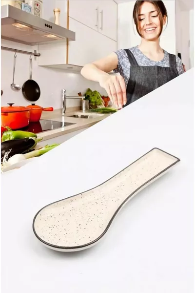 Керамична поставка за лъжици и черпаци с подложка за черпаци и лъжици