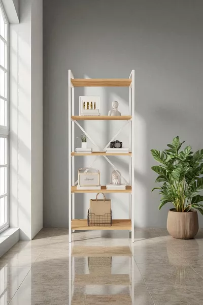 Nilamu Çam Книжна етажерка, Метална конструкция, Органайзер, Офис, Дом, ** см