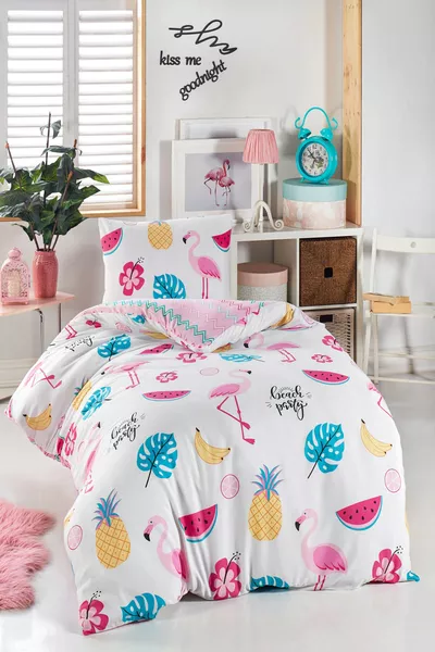 White Junior Duvet Cover Set Single Cocktail