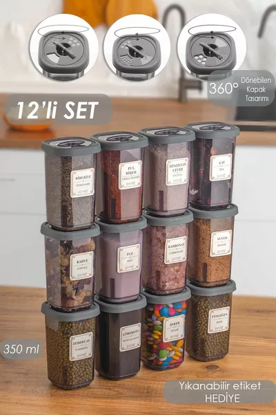 Ensemble de pots à épices avec couvercle à clé - pot à épices - contenance en ml