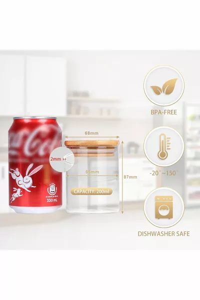 Set of Vacuum Bamboo Lid Borosilicate Spice Jar, Storage Container, Snack Bowl (ml) Jarpot