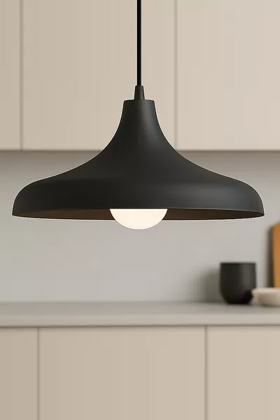 ثريا معلقة معدنية أحادية بلون أسود من طراز ريترو ريفيكي حديث، صناعي، للمطبخ، المدخل، المقهى، وصالون