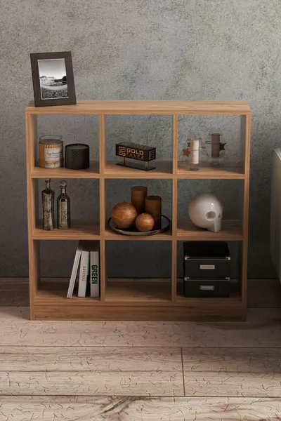 Boekenkast Multifunctionele Keukenrek Kast 9-Vaks Atlantische Den