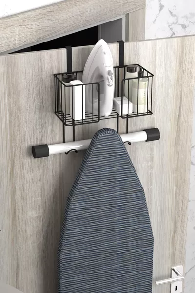 Hanging Iron Organizer Ironing Board Holder Iron Basket Laundry Room Organizer Bathroom Organizer
