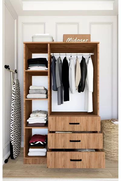 Armadio multiuso Easy Atlantik Pino con 3 ante e 3 cassetti