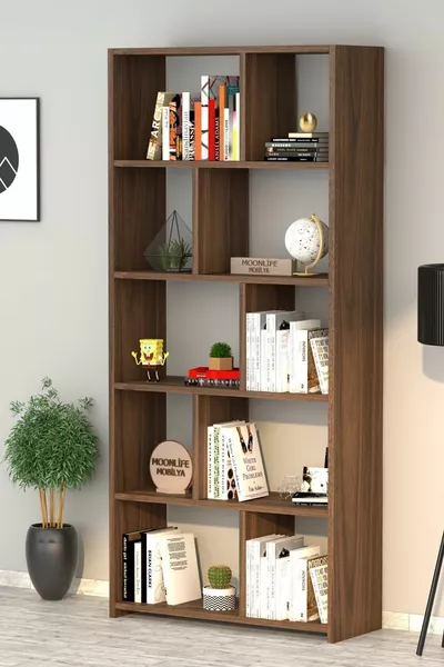 London Boekenkast Walnoot