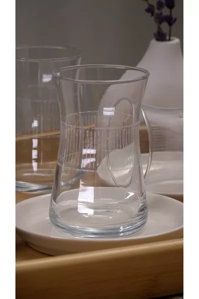 طقم شاي مخطط من رويّا للجلسات المكونة من 6 أشخاص