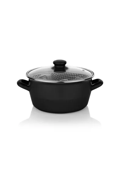 Fry Crispy Frying Pot  Cm 3 Pieces - Black