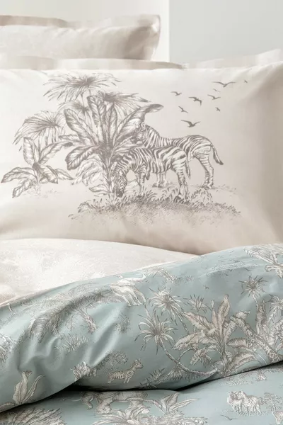 Aster Tweepersoons Ranforce Dekbedovertrek Set - Salie