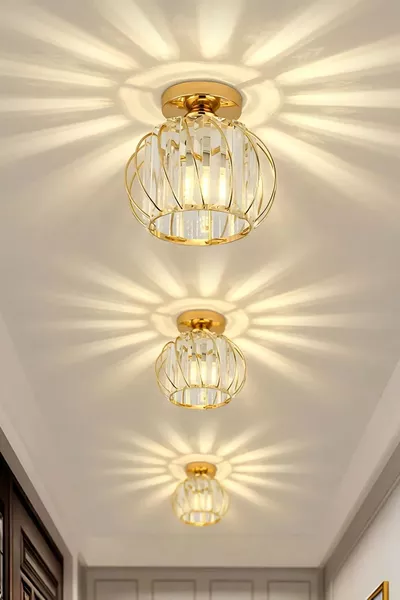 Aurora Model Gold Plated Crystal Stone Metal Body Modern Luxury Ceiling Chandelier Suitable for Any Space