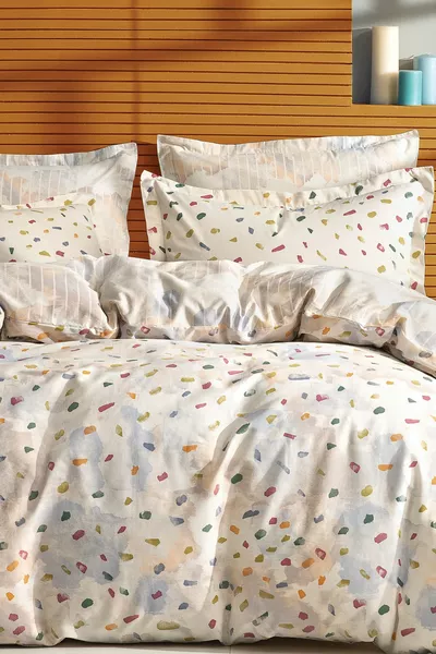 Parure de lit en ranforce 1 place Nimbus - Lilas