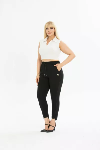 Comfortable Fit High-Waist Plus Size Leggings Pants with Elastic Waist