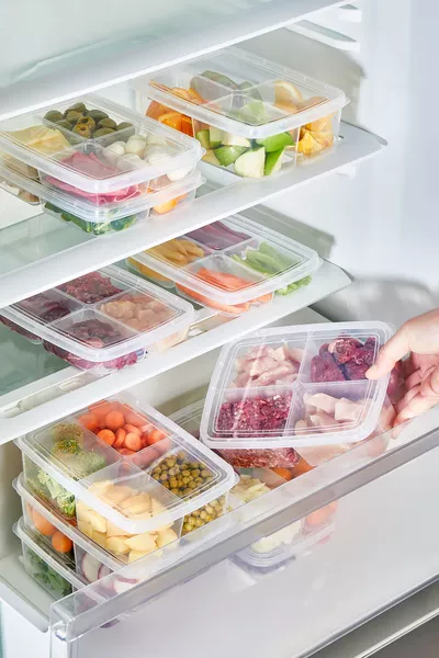 4'lü Set Difrizde Kullanıma Uygun, Büyük Boy Kare Saklama Kabı