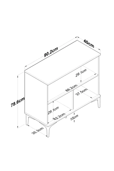 Rani Кът за кафе Многофункционален шкаф 2 врати Кухненски килер Бял - Кошница Орех