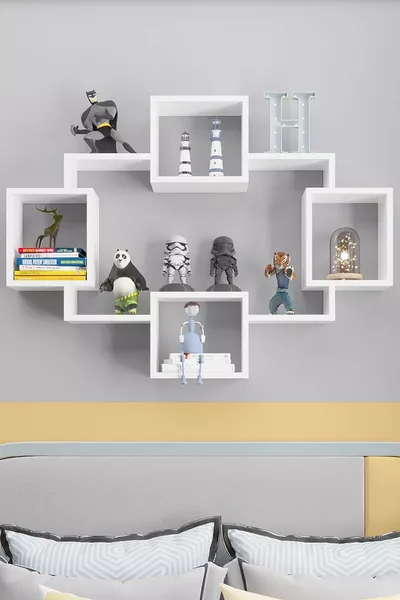 Шоко Настенная Полка Декоративная Книжная Полка Белая