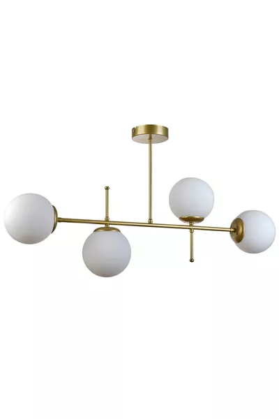 Feris Modern Design Living Room Kitchen Bedroom Distressed White Color 4-Light Chandelier with Glass