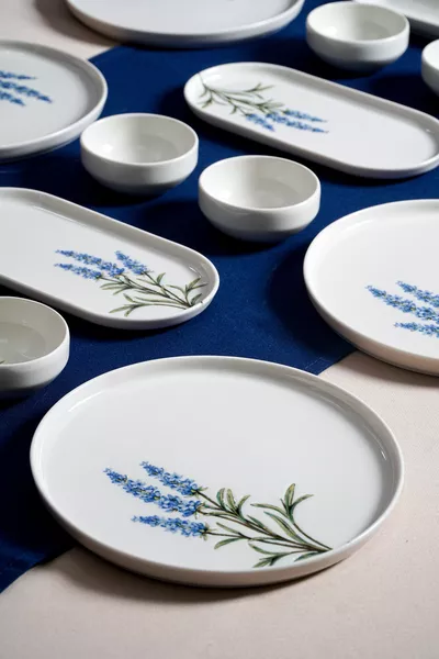 Lavanta  Parça 6 Kişilik Porselen Kahvaltı Takımı