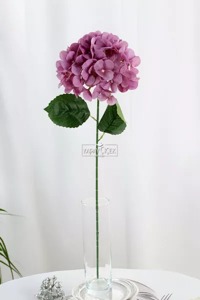 Изкуствено голямо главче средно клонче  cm цвят на изсушена роза