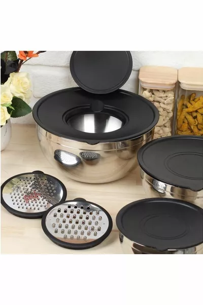 حاوية تخزين/خلط بقطع 9 سم مع مبشرة