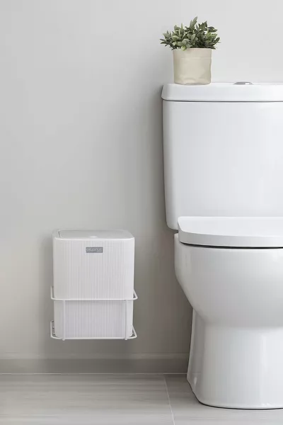 Бял Eko Magic правоъгълен кош за отпадъци с дръжка Mina