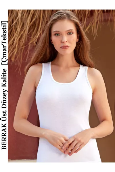 Geniş Askılı Biyeli % Coton Atlet