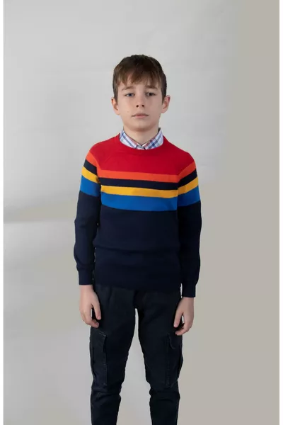 Alexandergard Color Block Cotton Kids Sweater ()