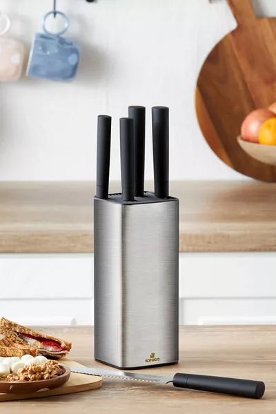 Ensemble de couteaux Grammy Inox 6 pièces avec support