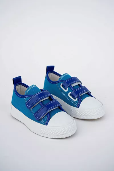 Double velcro bleu Chaussures pour bébé