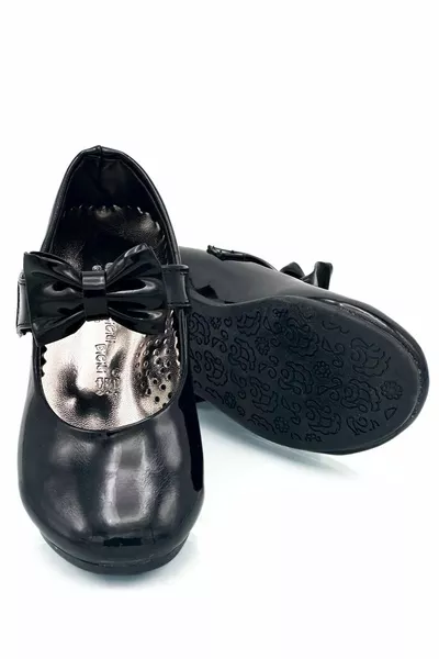 Velcro Ribbon Thermo Sole Girls Sandals Black