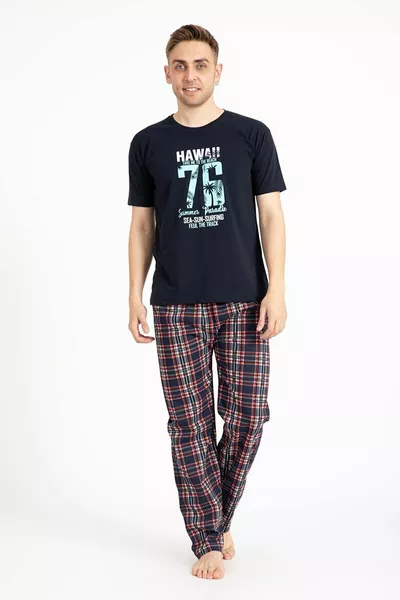 Men's Printed Pajama Set Short Sleeve