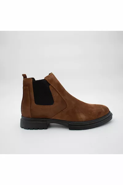 Braune Herren-Wildlederstiefel aus echtem Leder