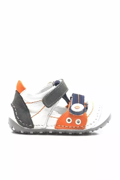 Genuine Leather Orange Velcro Summer First Step Shoes