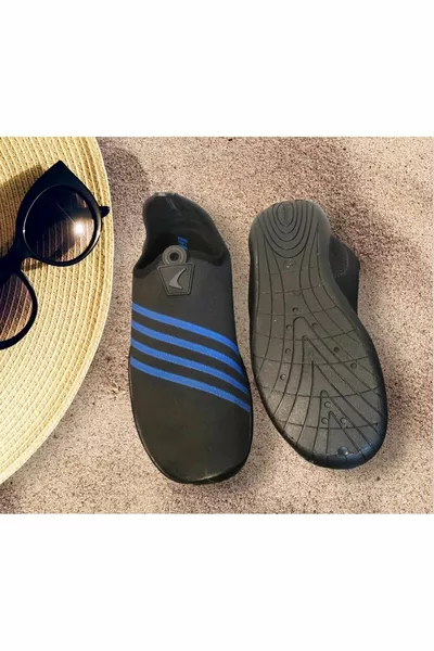 CHAUSSURES DE PISCINE, DE MER ET DE PLAGE À MOTIFS NOIRS (PRENEZ VOTRE POINTURE EXACTE)