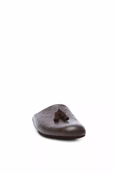 الرجال جلد طبيعي البيت البني النعال النعال