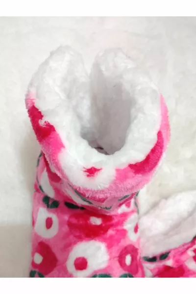 Winter Pink Silky Women's Thick Plush Pantduf Boots Booties Home Shoes Boots Soft Sole