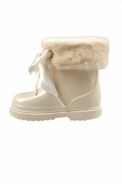 Inverno Bambini Trim Beige Stivali Da Pioggia 