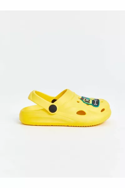 LCW STEPS Canlı Sarı Baskılı Erkek Çocuk Plaj Sandaleti