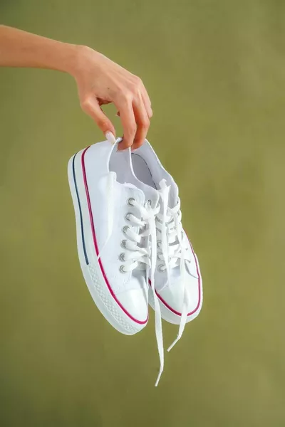 Fylet White Lace-Up Sneakers Donna in Lino