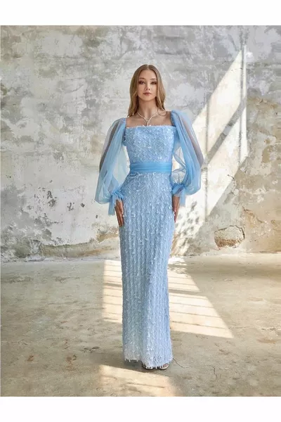 حمالة الترتر بالون الأكمام مفصلة الأسماك نموذج مساء اللباس