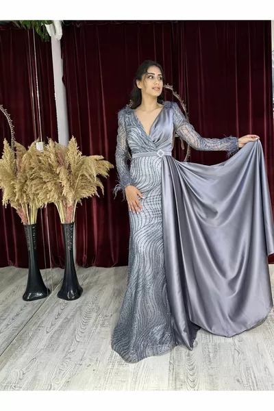 ДАМСКИ ВЕЧЕРНИ РОКЛИ С ДЪЛЪГ РЪКАВ