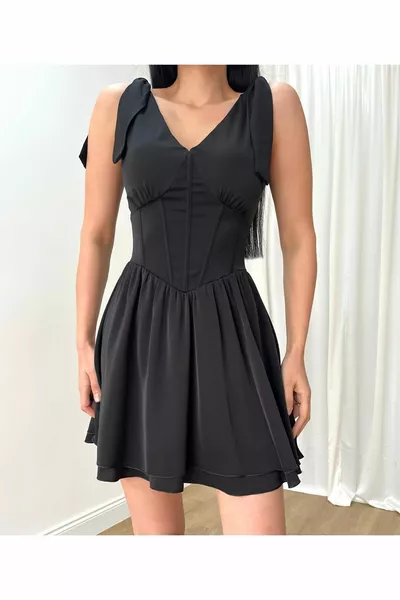 Robe de soirée pour femmes, mini-robe jupe évasée drapée à col en V, robes de soirée et robes de remise des diplômes