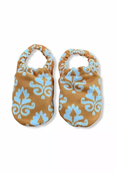 Yellow Tile Patterned Baby Booties