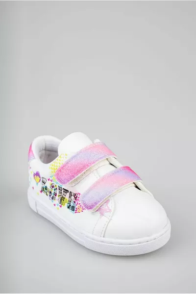 Scarpe da bambino bianche in velcro con cuscinetti ortopedici