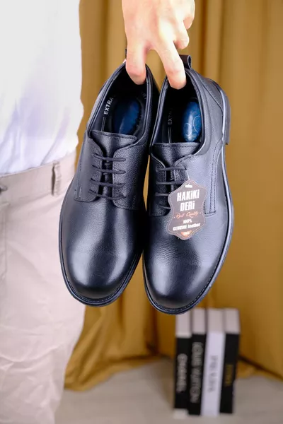 جلد طبيعي ، أحذية رجالية كلاسيكية مع جل كعب العظام